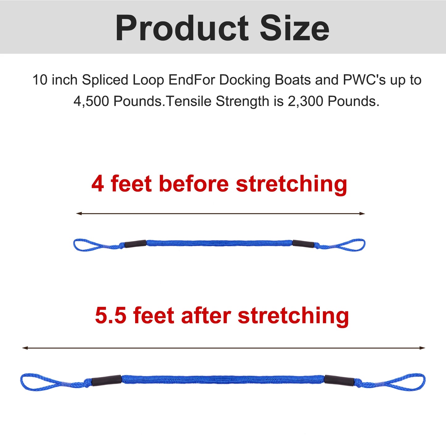 Bungee Dock Line Mooring Rope for Boat & Jetski