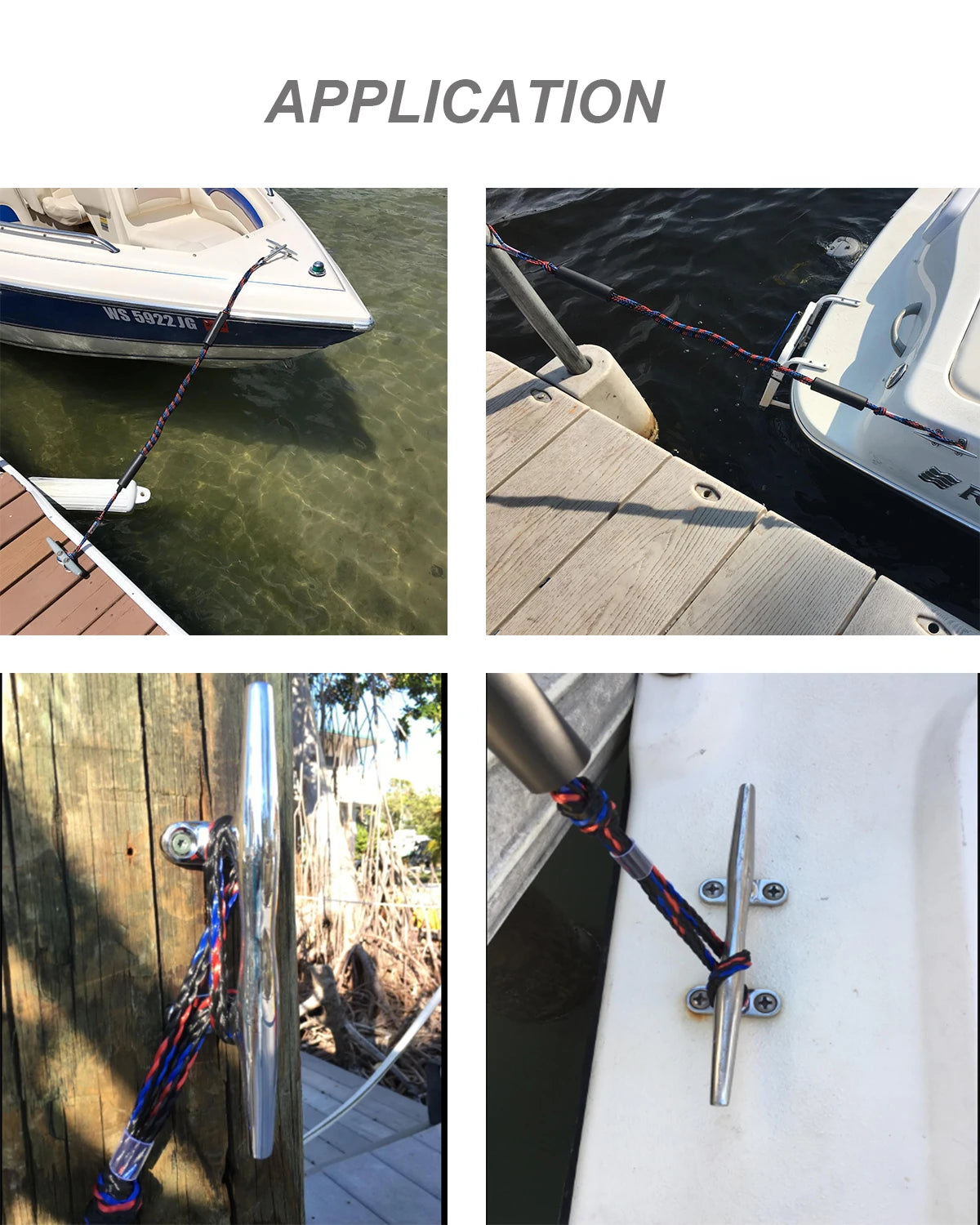 Bungee Dock Line Mooring Rope for Boat & Jetski