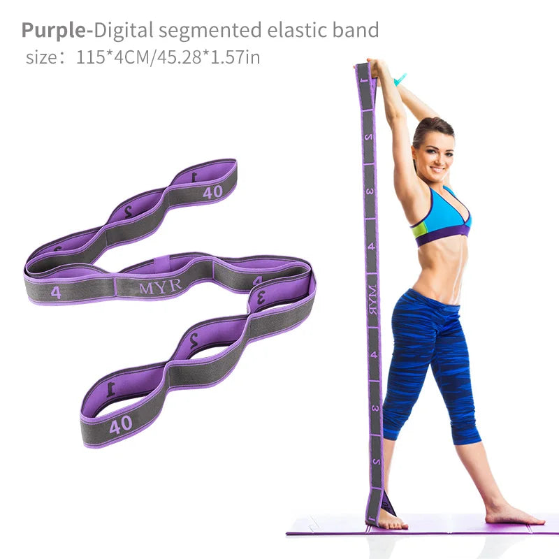Elastic Yoga Stretching Strap with Loops