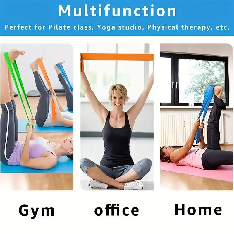 3-Piece Yoga Resistance Band Set – Elastic Fitness & Stretch Belts