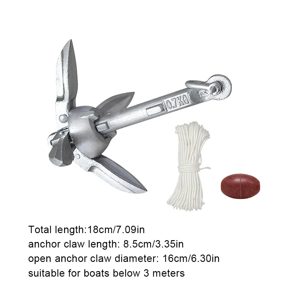 Stainless Steel Folding Grapnel Anchor for Kayak & Boat