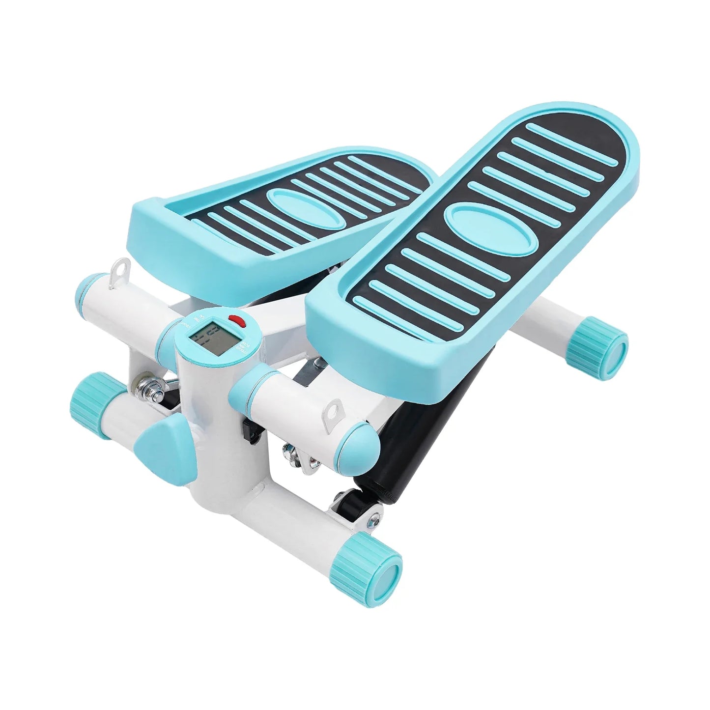 Portable Mini Fitness Stepper with Resistance Bands – Blue