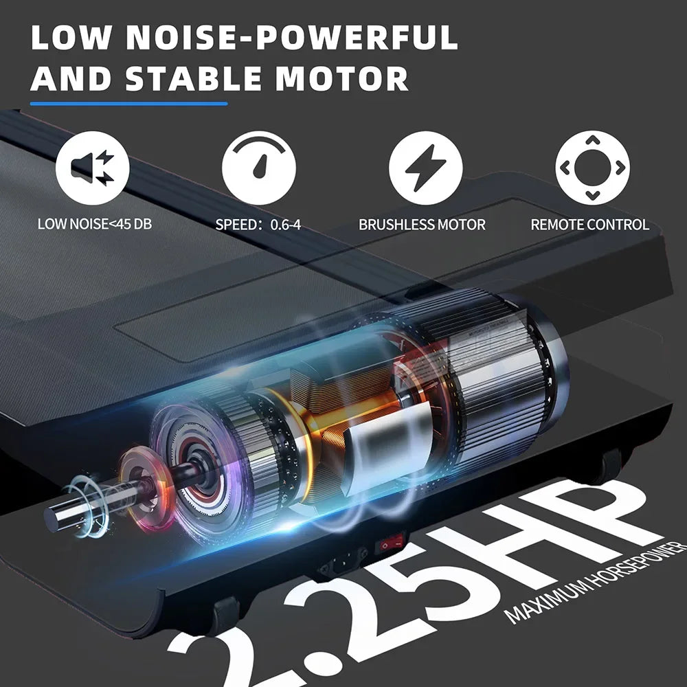High-Efficiency Brushless Motor Treadmill with LED Display – Home Fitness