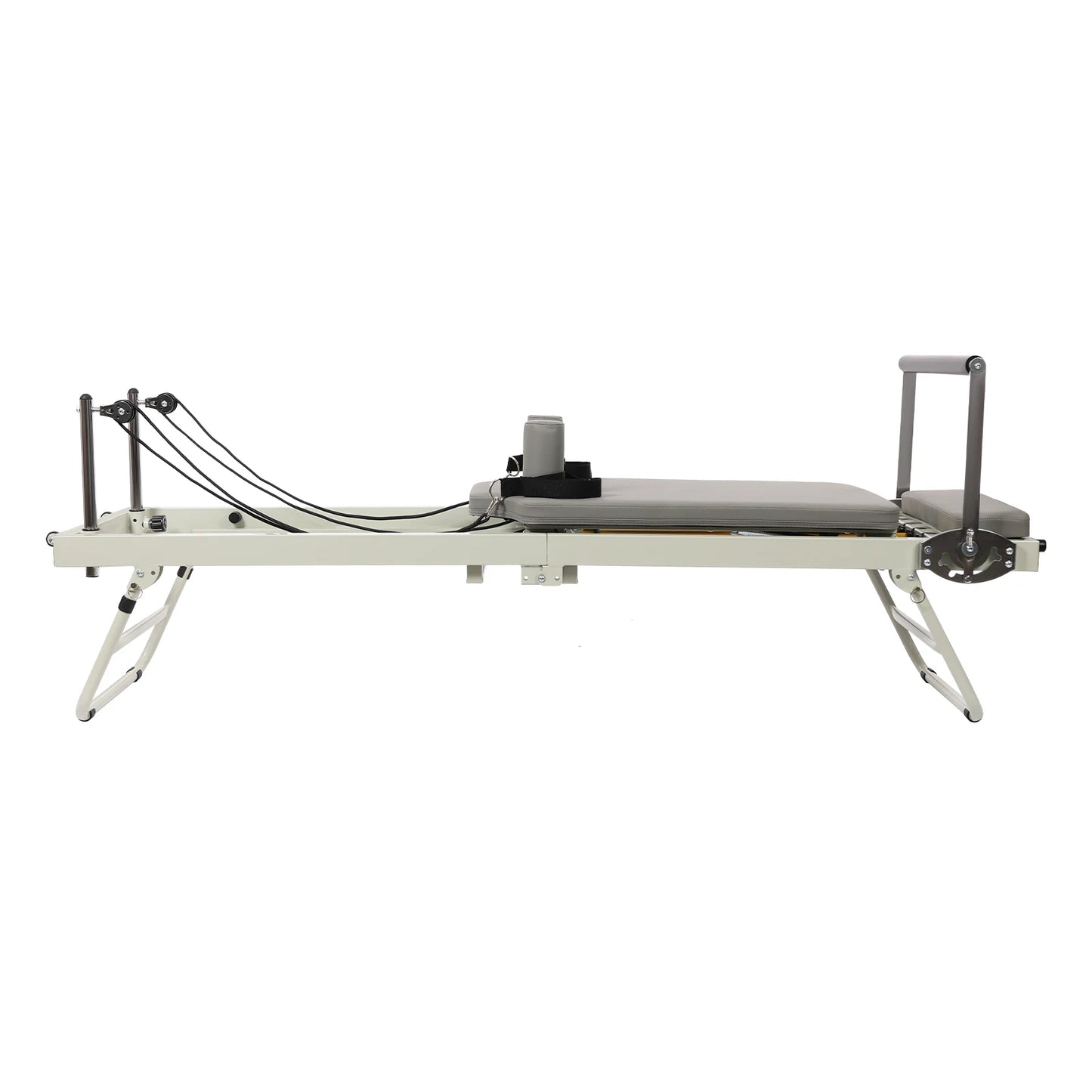 Foldable Steel Pilates Reformer Machine – Black/Grey Home Fitness Equipment