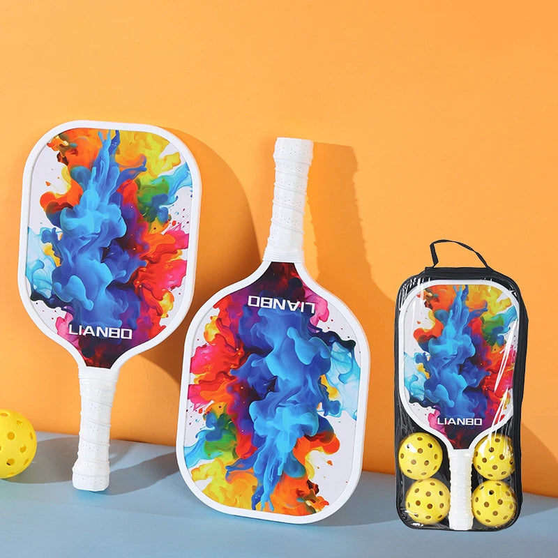 Pickleball Paddle Set with 2 Rackets & 4 Balls
