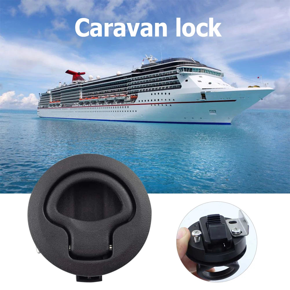 Round Flush Pull Slam Latch Handle for Marine & RV Use