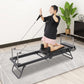 Foldable Steel Pilates Reformer Machine – Black/Grey Home Fitness Equipment
