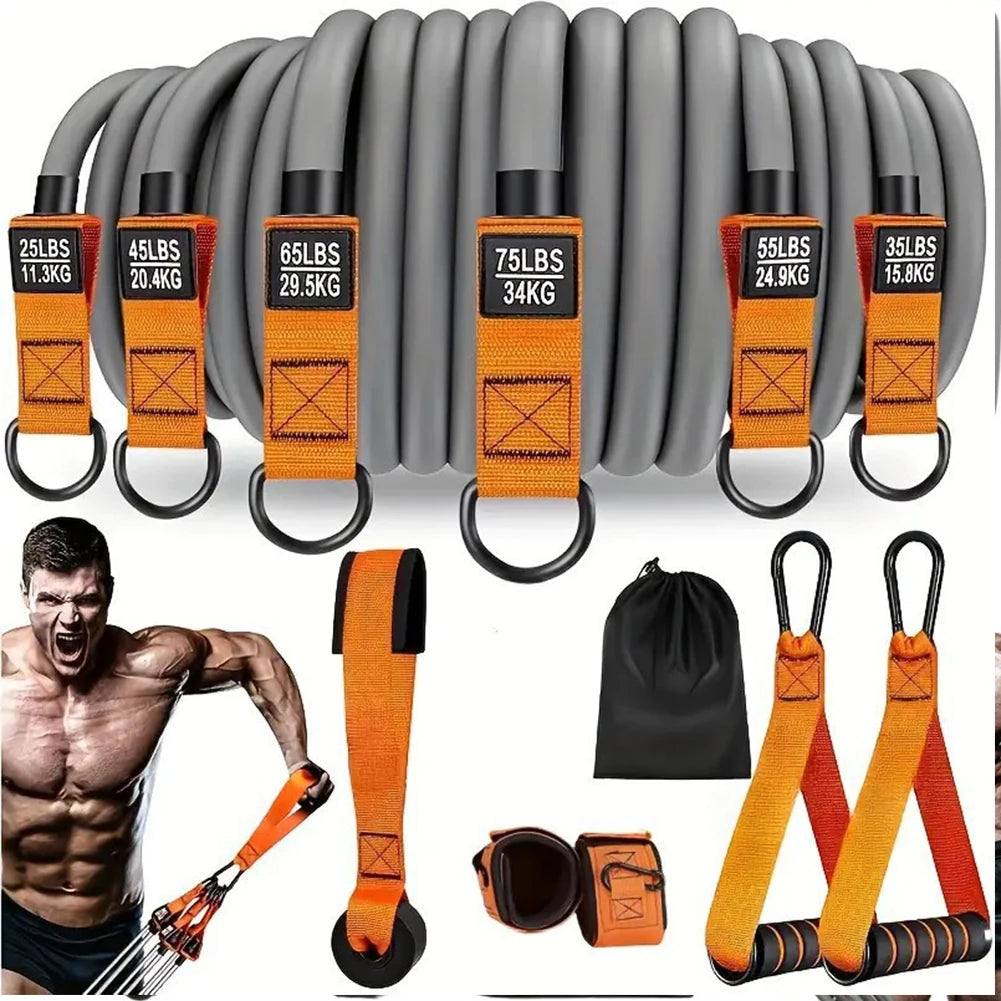 Heavy Duty Resistance Bands Set with Handles – Multifunction Workout Bands