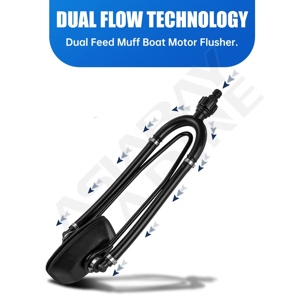 Universal Outboard Motor Water Flusher with Rectangular Ear Muffs