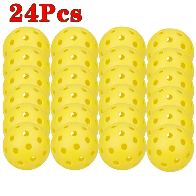 Outdoor Pickleballs 74MM 40-Hole Durable Competition Balls (6/12/24PCS)