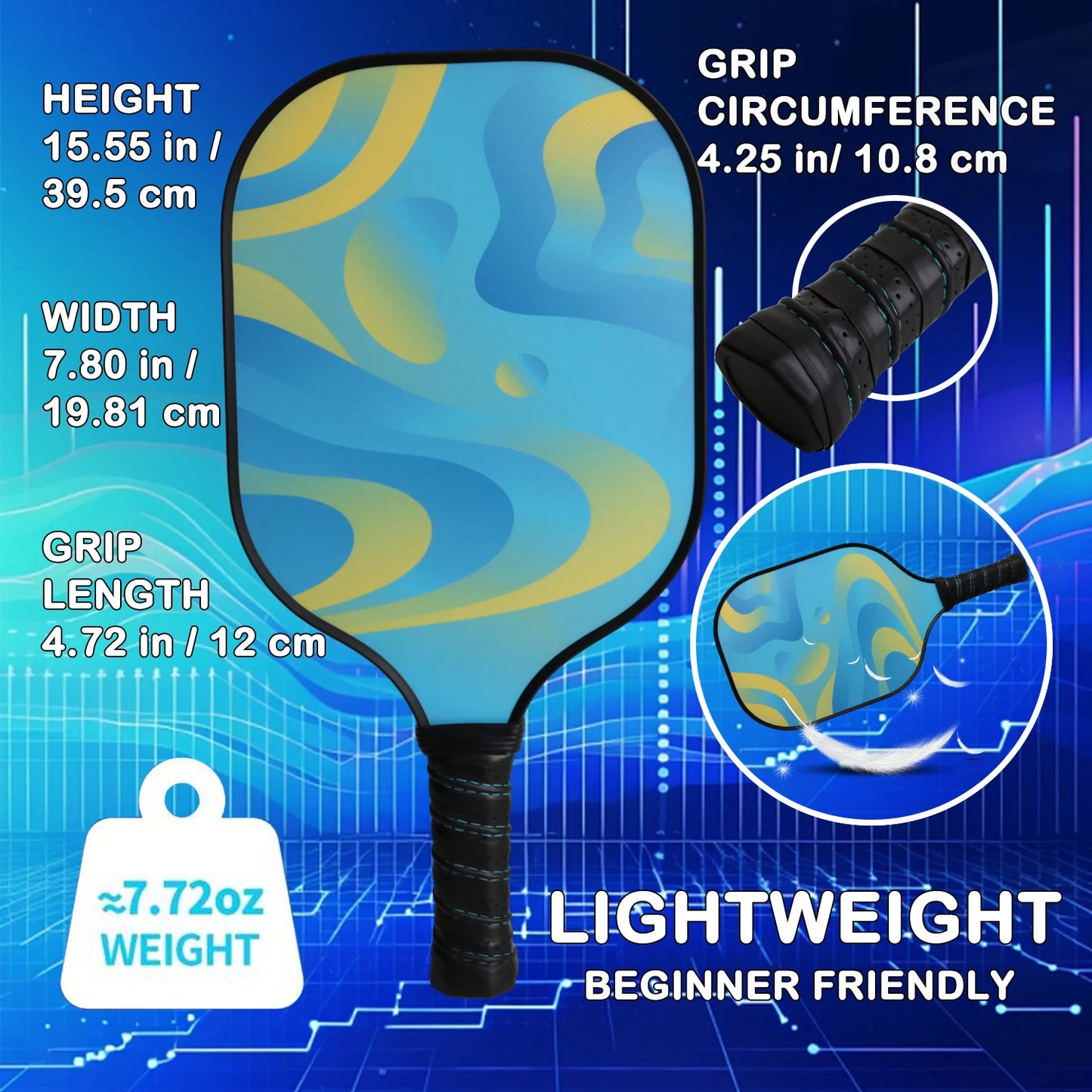 Fiberglass Pickleball Paddle Set – Rackets for Beginners & Pros