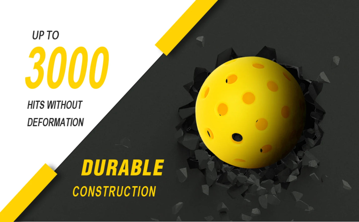 Outdoor Pickleballs 74MM 40-Hole Durable Competition Balls (6/12/24PCS)