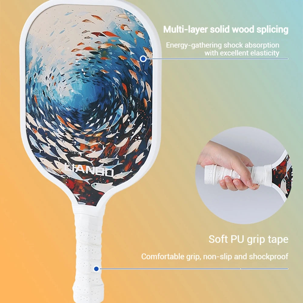 Pickleball Paddle Set with 2 Rackets & 4 Balls