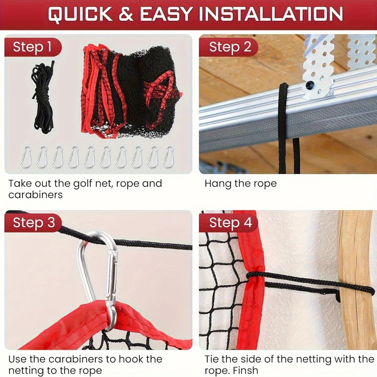 10x10FT Heavy Duty Golf Practice Net – High Impact Barrier Netting
