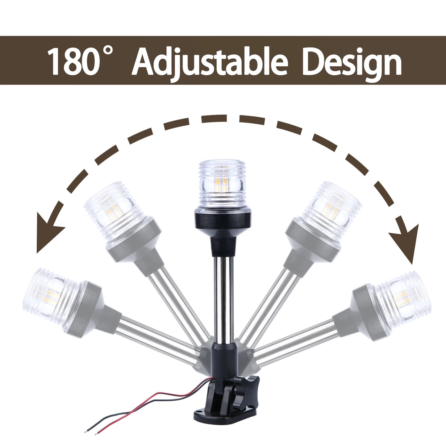 12V LED Fold Down Navigation Light for Boat & Yacht (25cm)