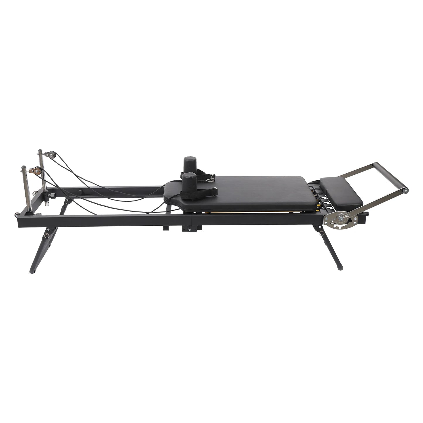 Foldable Steel Pilates Reformer Machine – Black/Grey Home Fitness Equipment