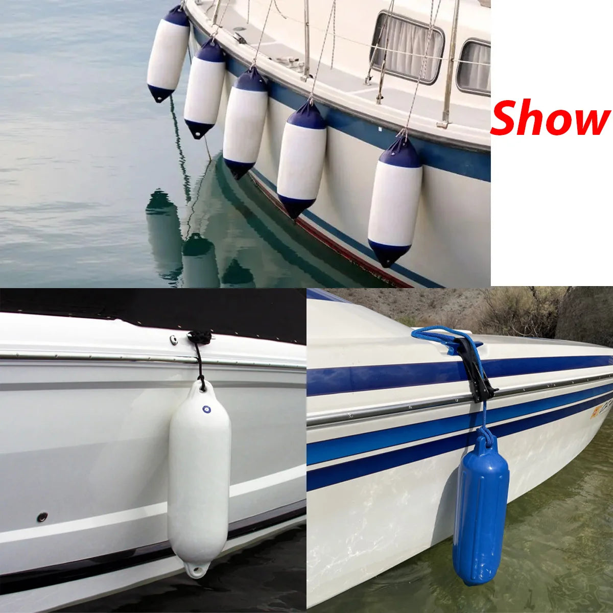 2Pcs Inflatable Boat Fenders Marine Dock Bumpers