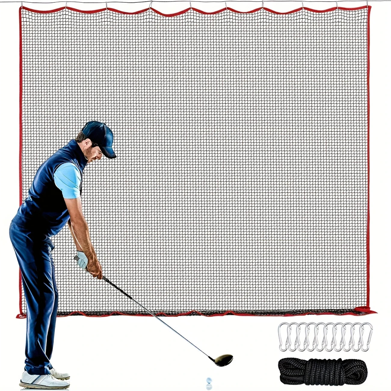 10x10FT Heavy Duty Golf Practice Net – High Impact Barrier Netting