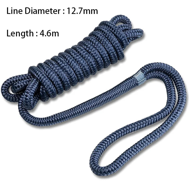 4.6m/15ft Blue Double Braided Nylon Boat Dock Line