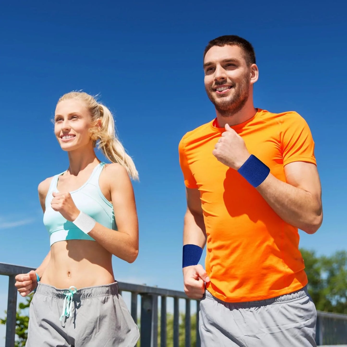 1 Pair Breathable Cotton Wrist Sweatbands for Sports