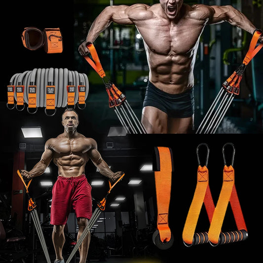 Heavy Duty Resistance Bands Set with Handles – Multifunction Workout Bands