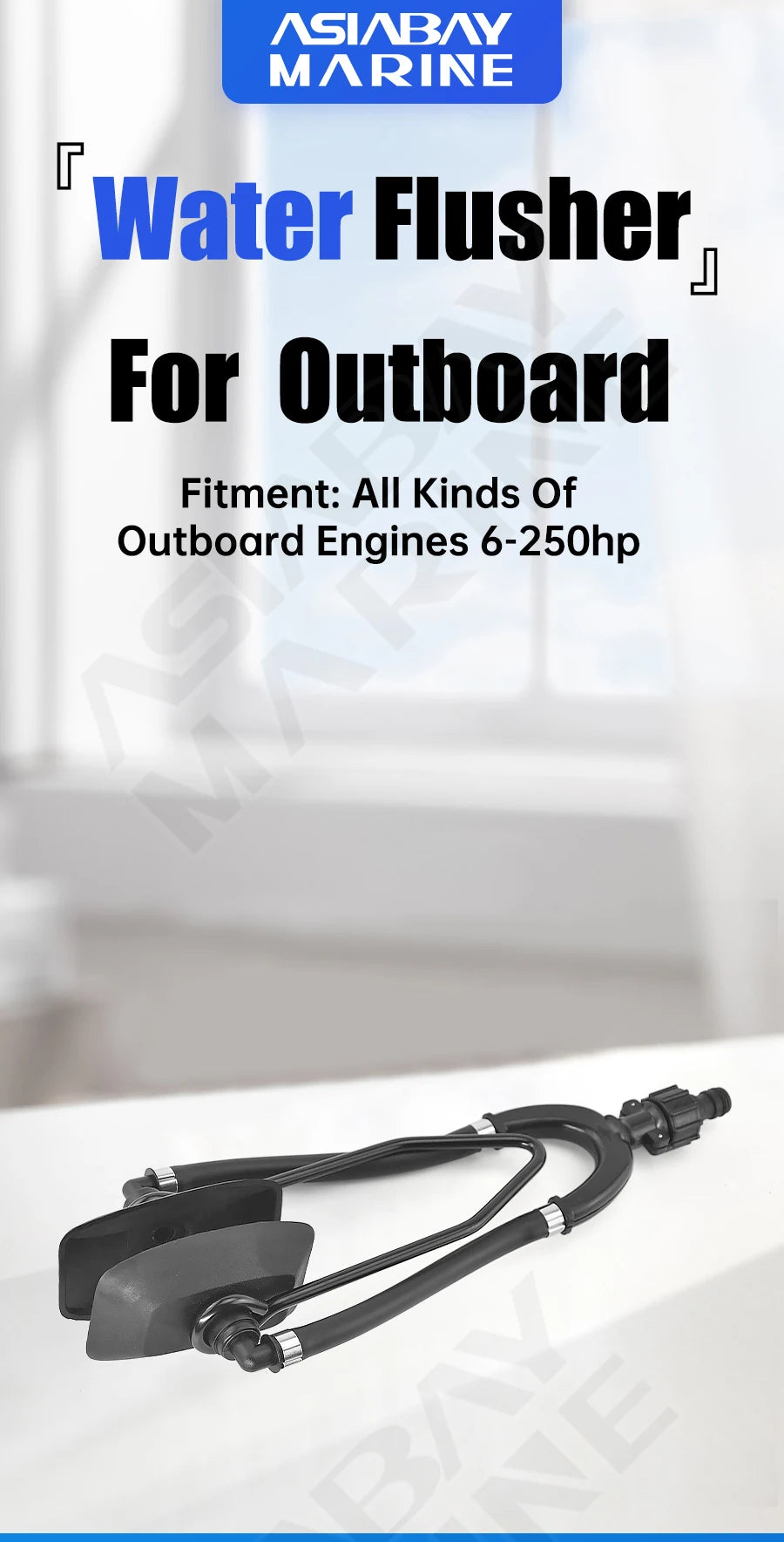 Universal Outboard Motor Water Flusher with Rectangular Ear Muffs