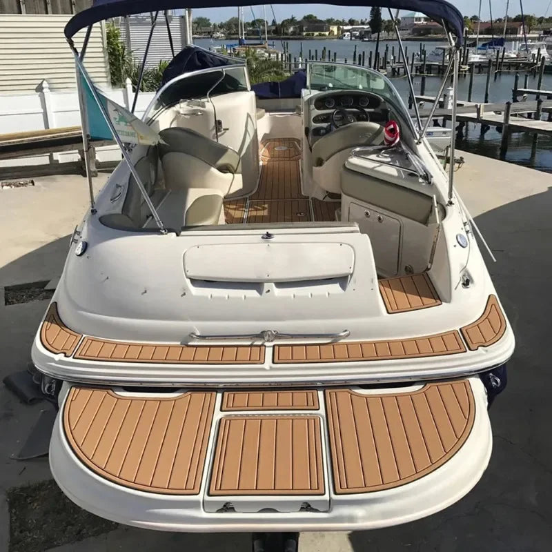 2.4m Self-Adhesive EVA Foam Boat Flooring – Faux Teak Marine Decking Mat