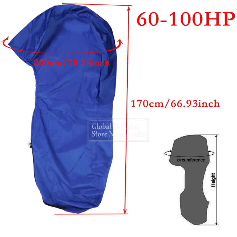 420D Waterproof Outboard Motor Engine Cover Blue (6–225HP)