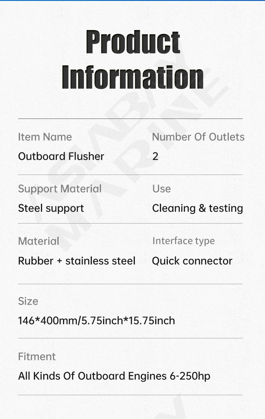 Universal Outboard Motor Water Flusher with Rectangular Ear Muffs