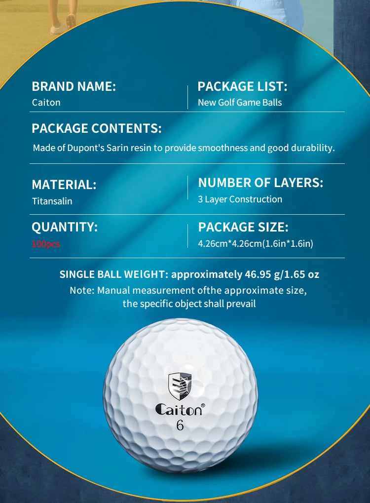 3-Layer Golf Balls (100pcs) – Long Distance & Spin Control