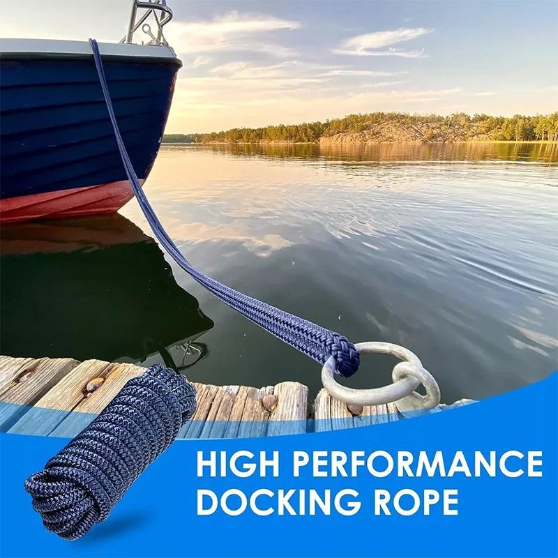 4.6m/15ft Blue Double Braided Nylon Boat Dock Line