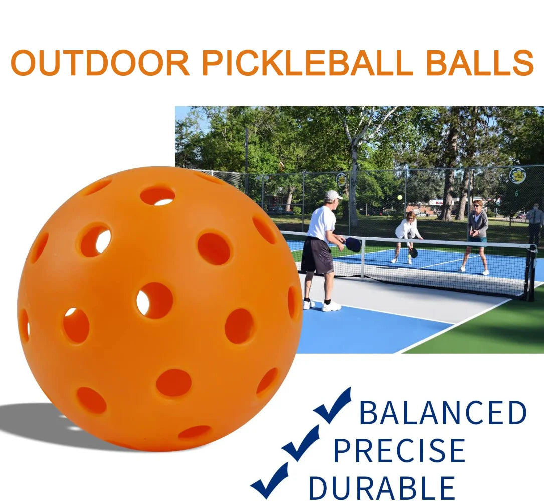 Outdoor Pickleballs 74MM 40-Hole Durable Competition Balls (6/12/24PCS)