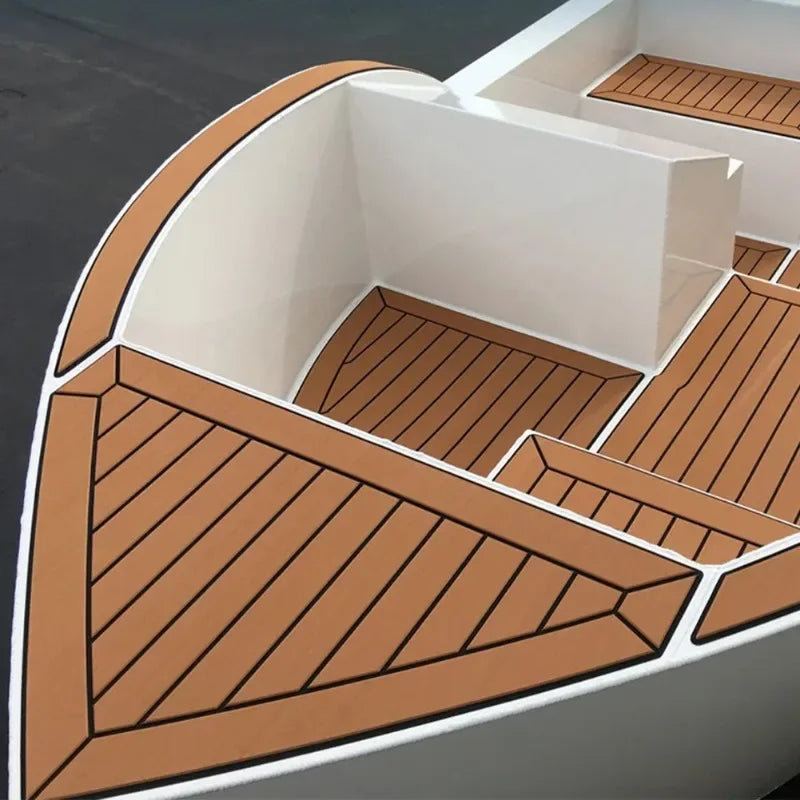2.4m Self-Adhesive EVA Foam Boat Flooring – Faux Teak Marine Decking Mat