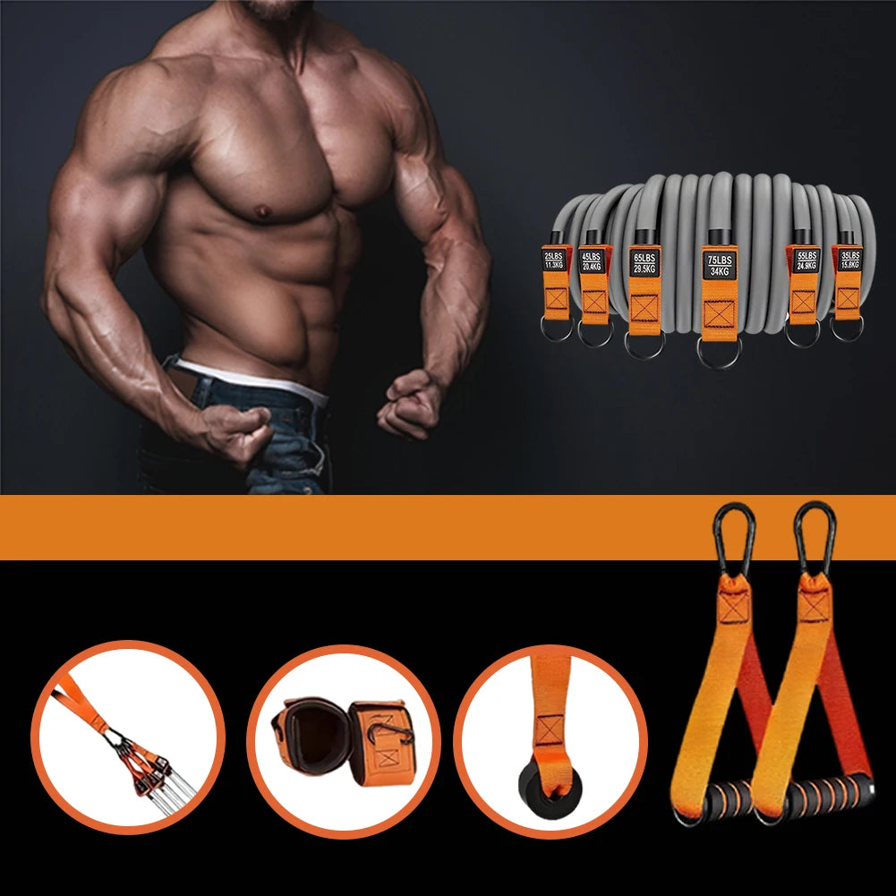 Heavy Duty Resistance Bands Set with Handles – Multifunction Workout Bands
