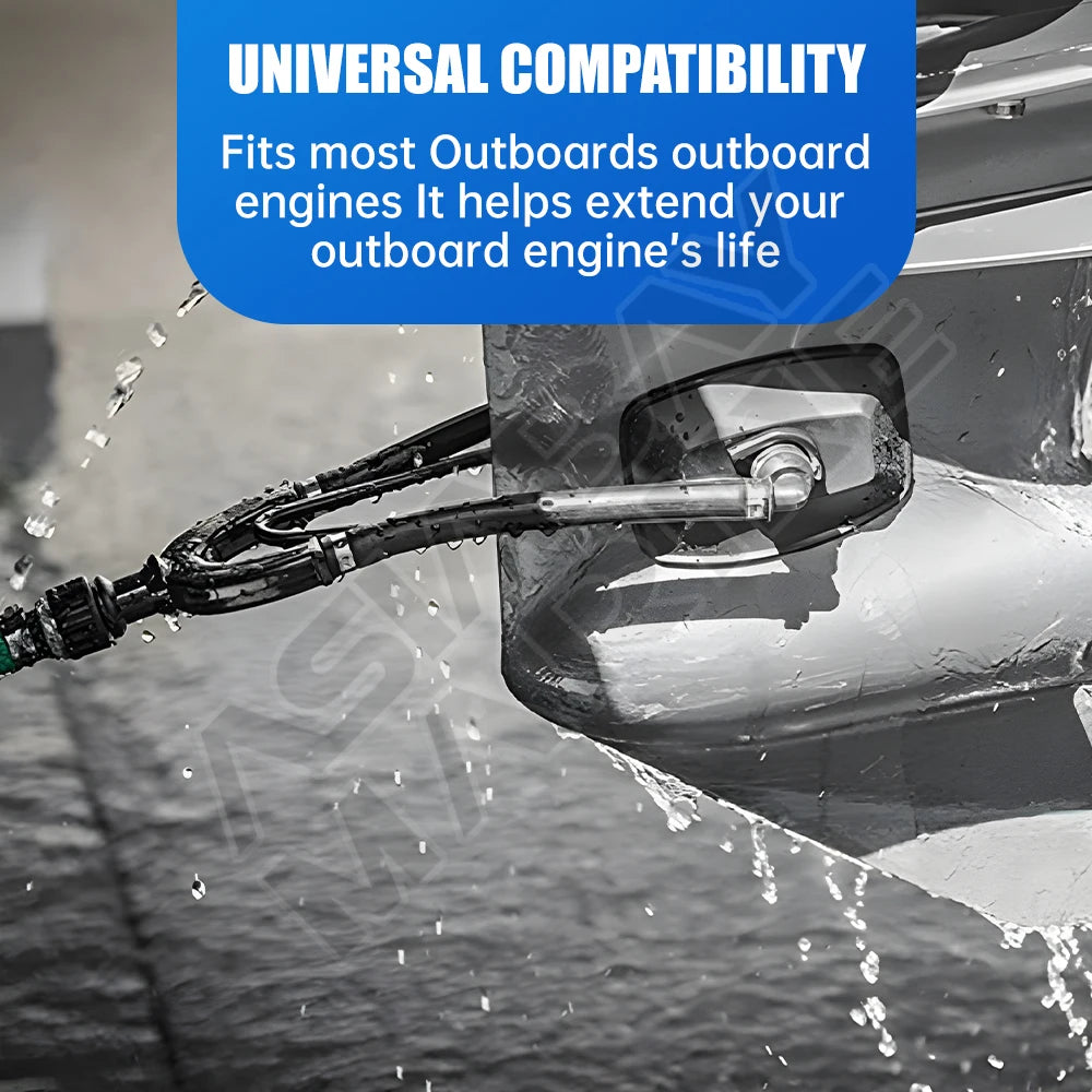 Universal Outboard Motor Water Flusher with Rectangular Ear Muffs