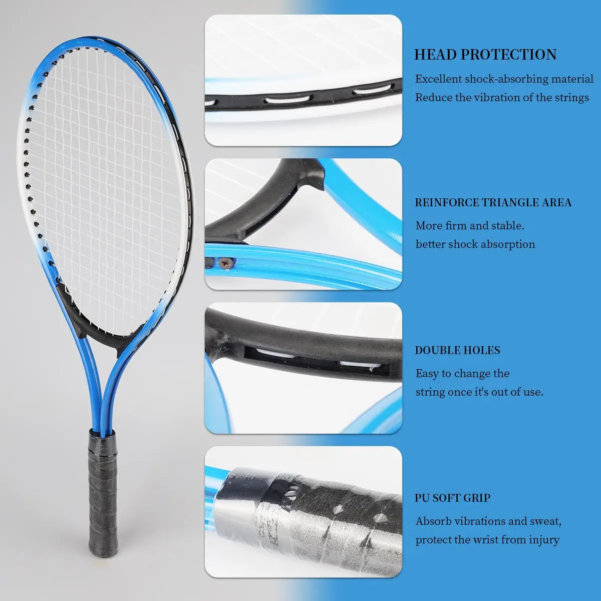 2Pcs Tennis Racket Set with Bag – Beginner Youth Training