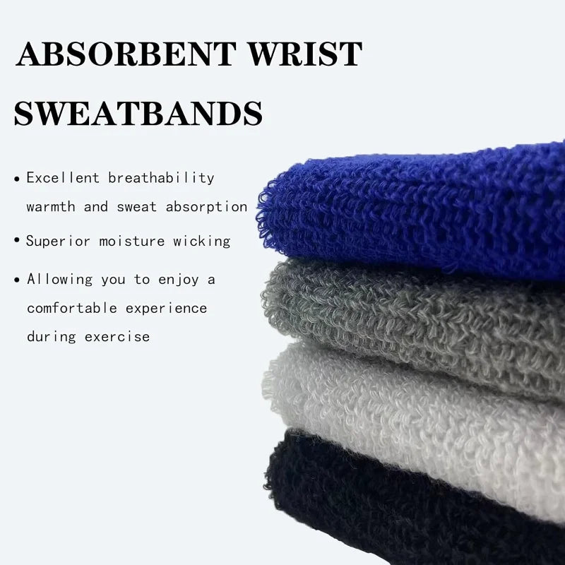 1 Pair Breathable Cotton Wrist Sweatbands for Sports