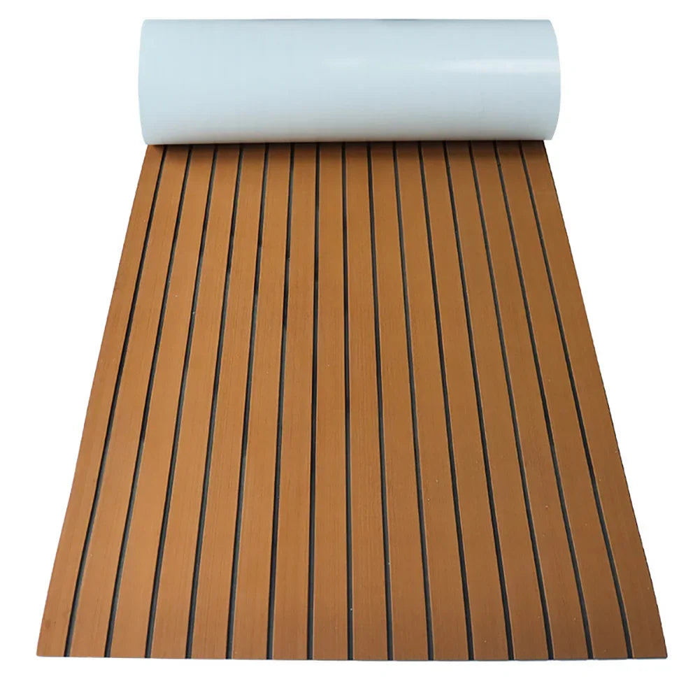 2.4m Self-Adhesive EVA Foam Boat Flooring – Faux Teak Marine Decking Mat