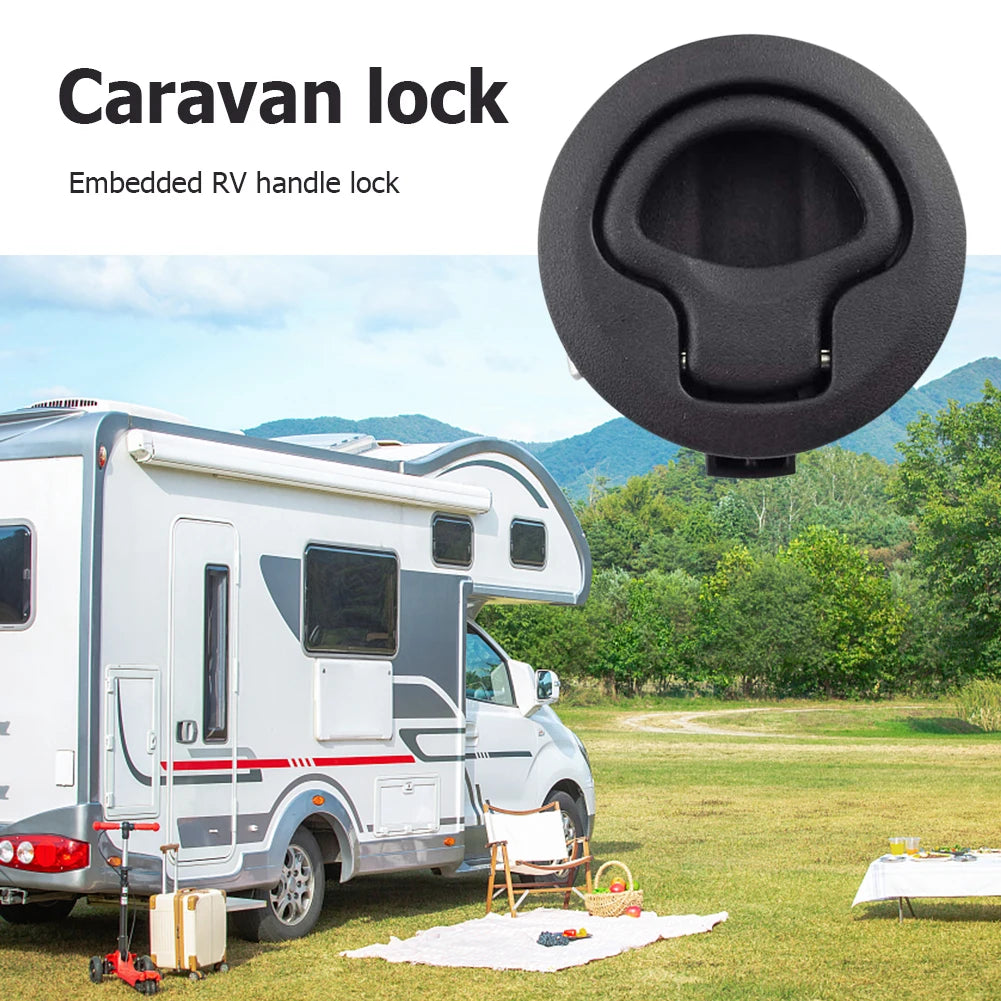 Round Flush Pull Slam Latch Handle for Marine & RV Use