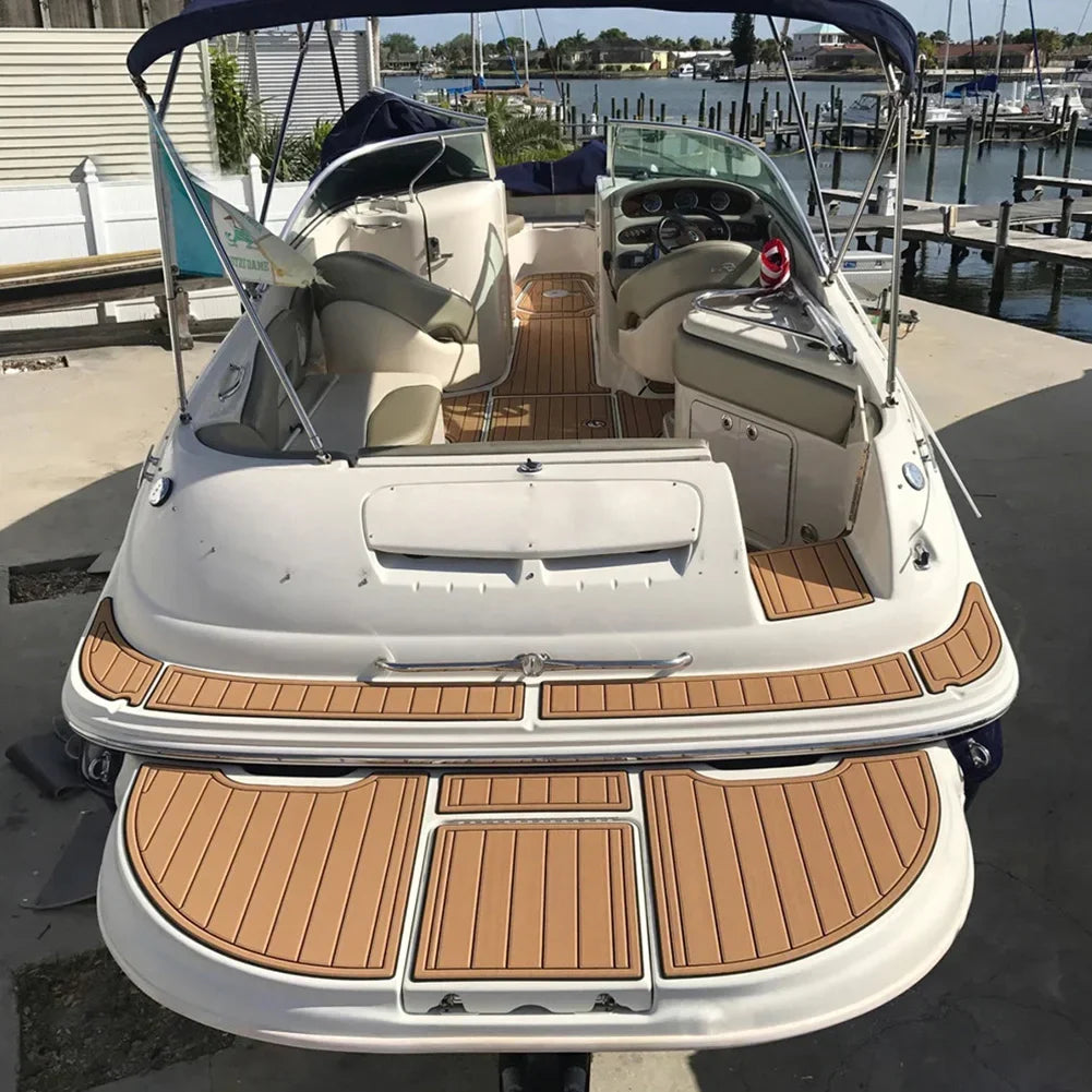 2.4m Self-Adhesive EVA Foam Boat Flooring – Faux Teak Marine Decking Mat