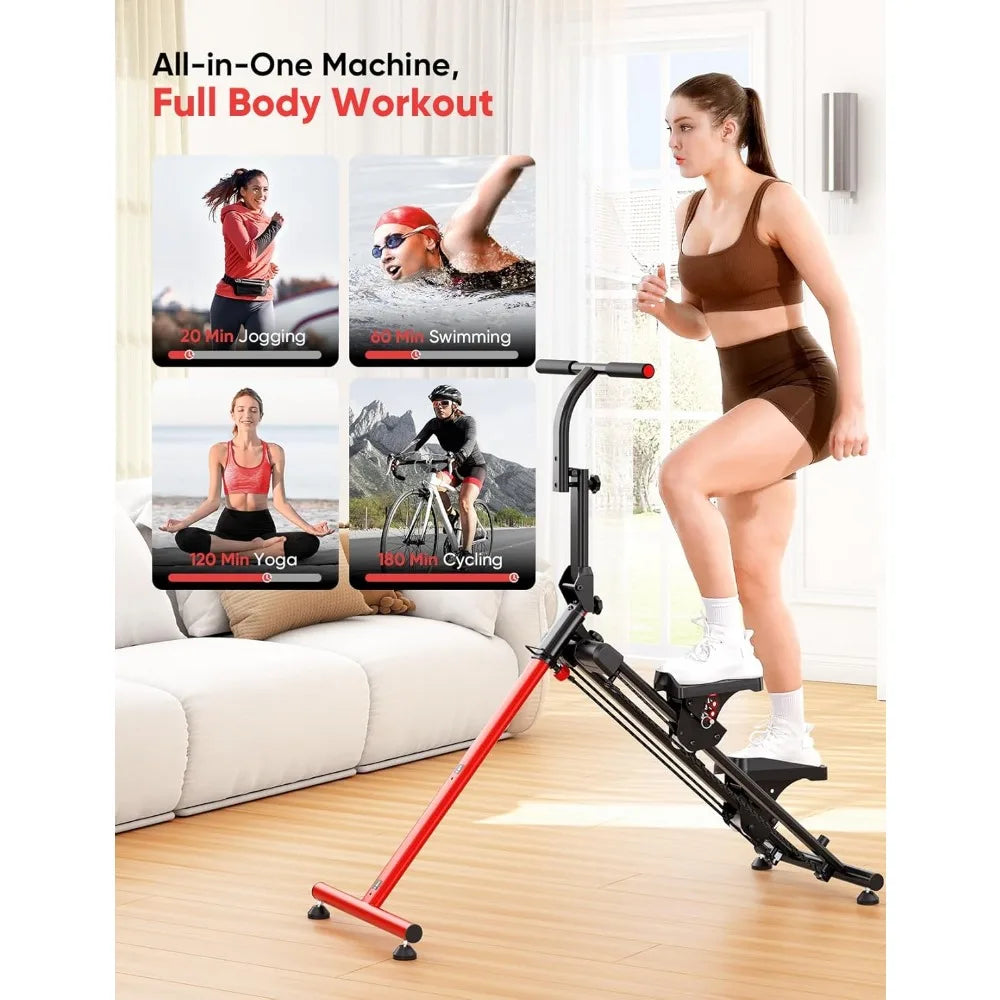 Home Fitness Stair Stepper with Adjustable Levels & Ski Simulation Modes