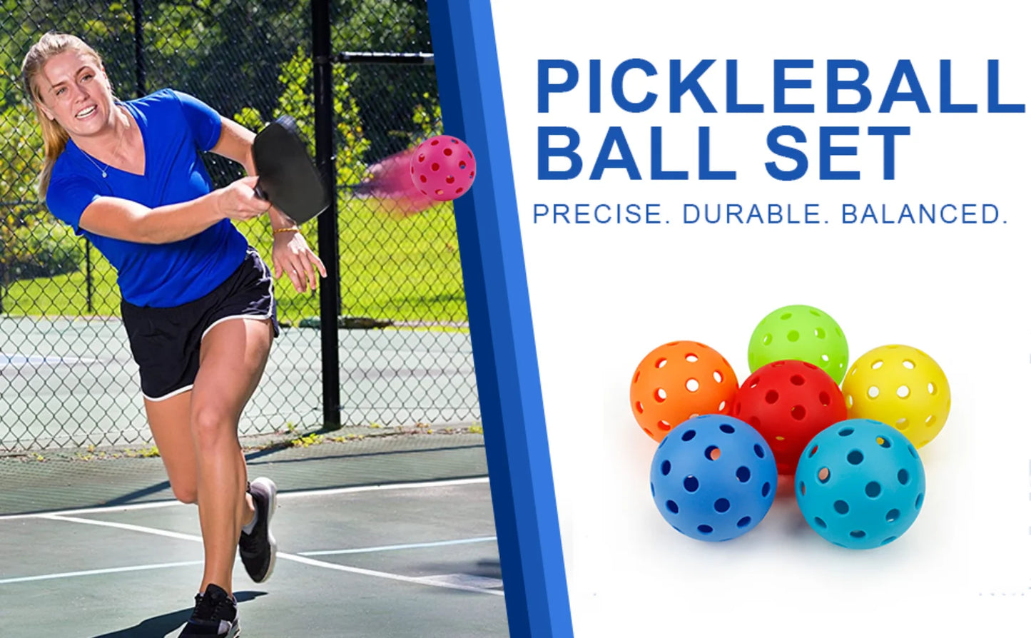 Outdoor Pickleballs 74MM 40-Hole Durable Competition Balls (6/12/24PCS)