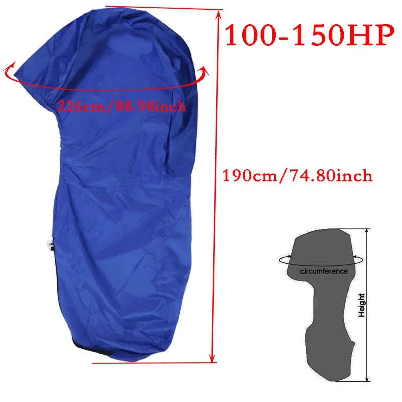 420D Waterproof Outboard Motor Engine Cover Blue (6–225HP)