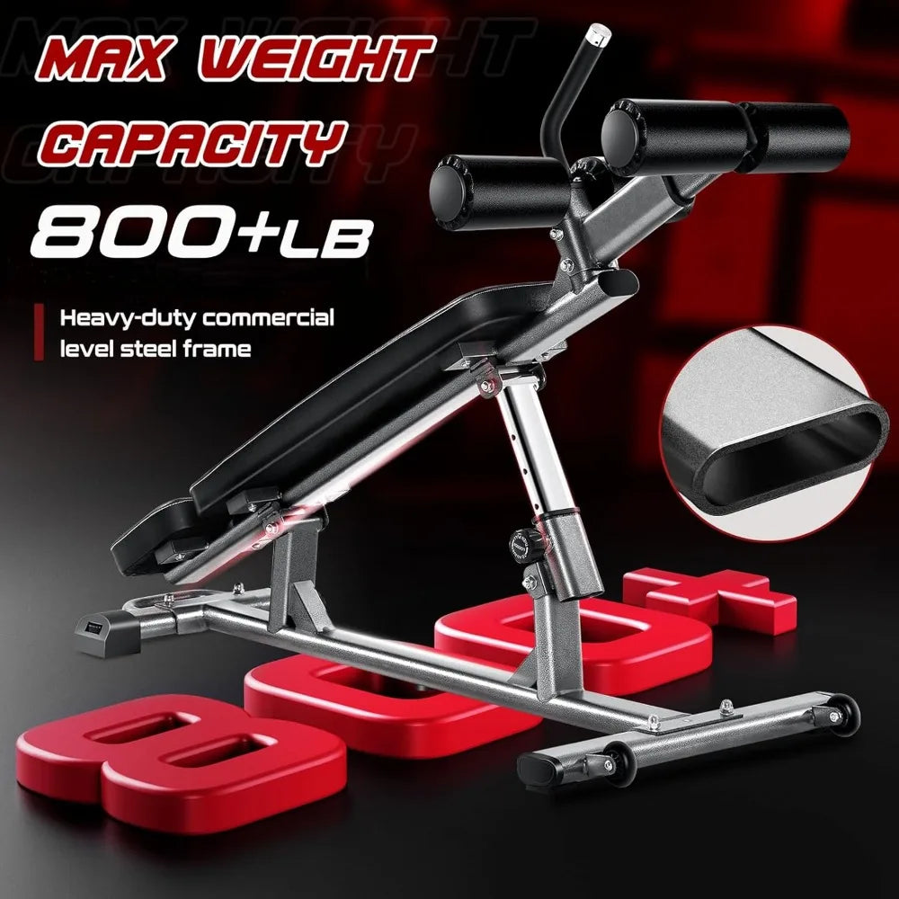 Professional Adjustable Sit-Up & Weight Bench with 4 Height Levels