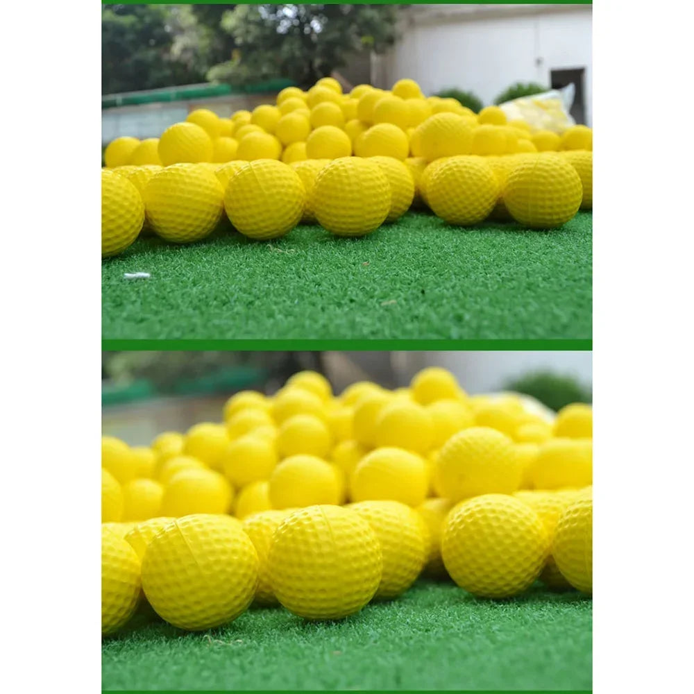 1/10Pcs Yellow PU Foam Golf Practice Balls – Soft Training Balls