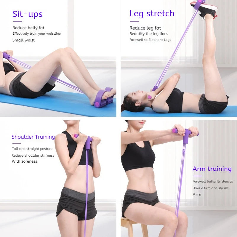 6-Tube Resistance Band Pedal Puller – Multifunction Fitness Tension Rope
