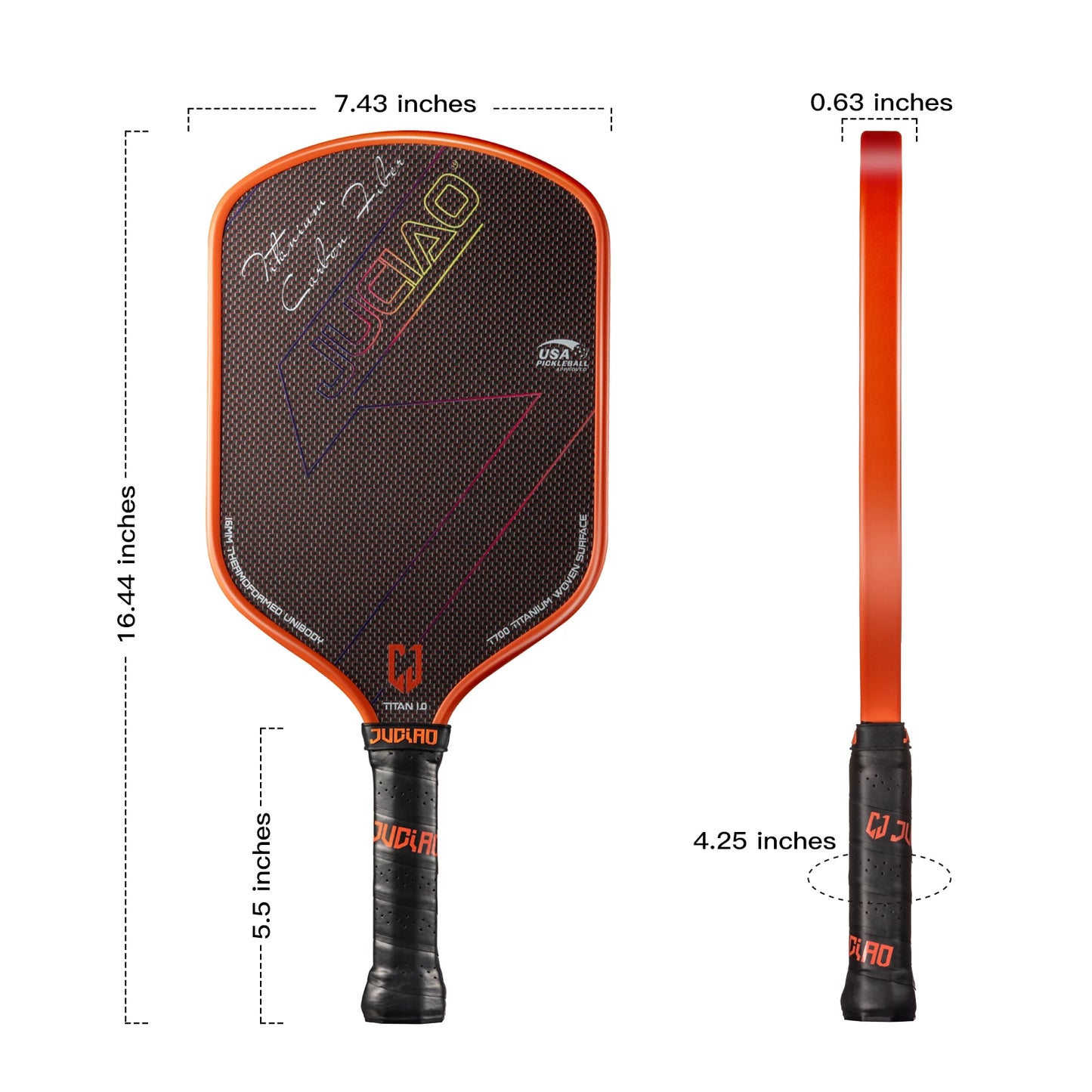 T-Titanium Carbon Fiber Pickleball Paddle
