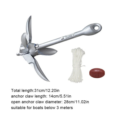 Stainless Steel Folding Grapnel Anchor for Kayak & Boat
