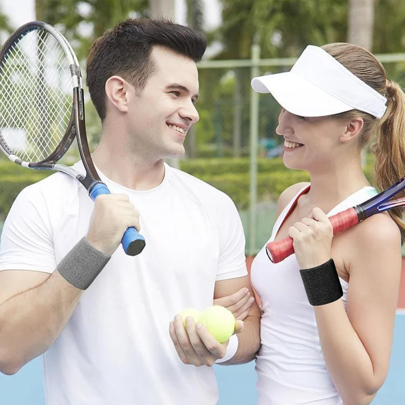 1 Pair Breathable Cotton Wrist Sweatbands for Sports