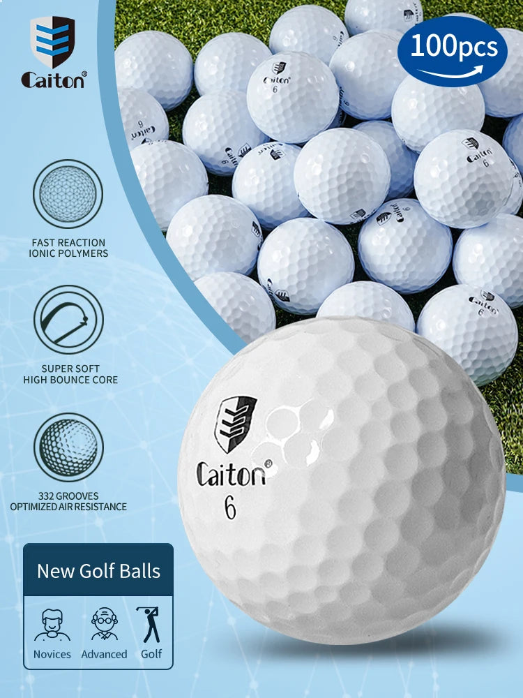 3-Layer Golf Balls (100pcs) – Long Distance & Spin Control